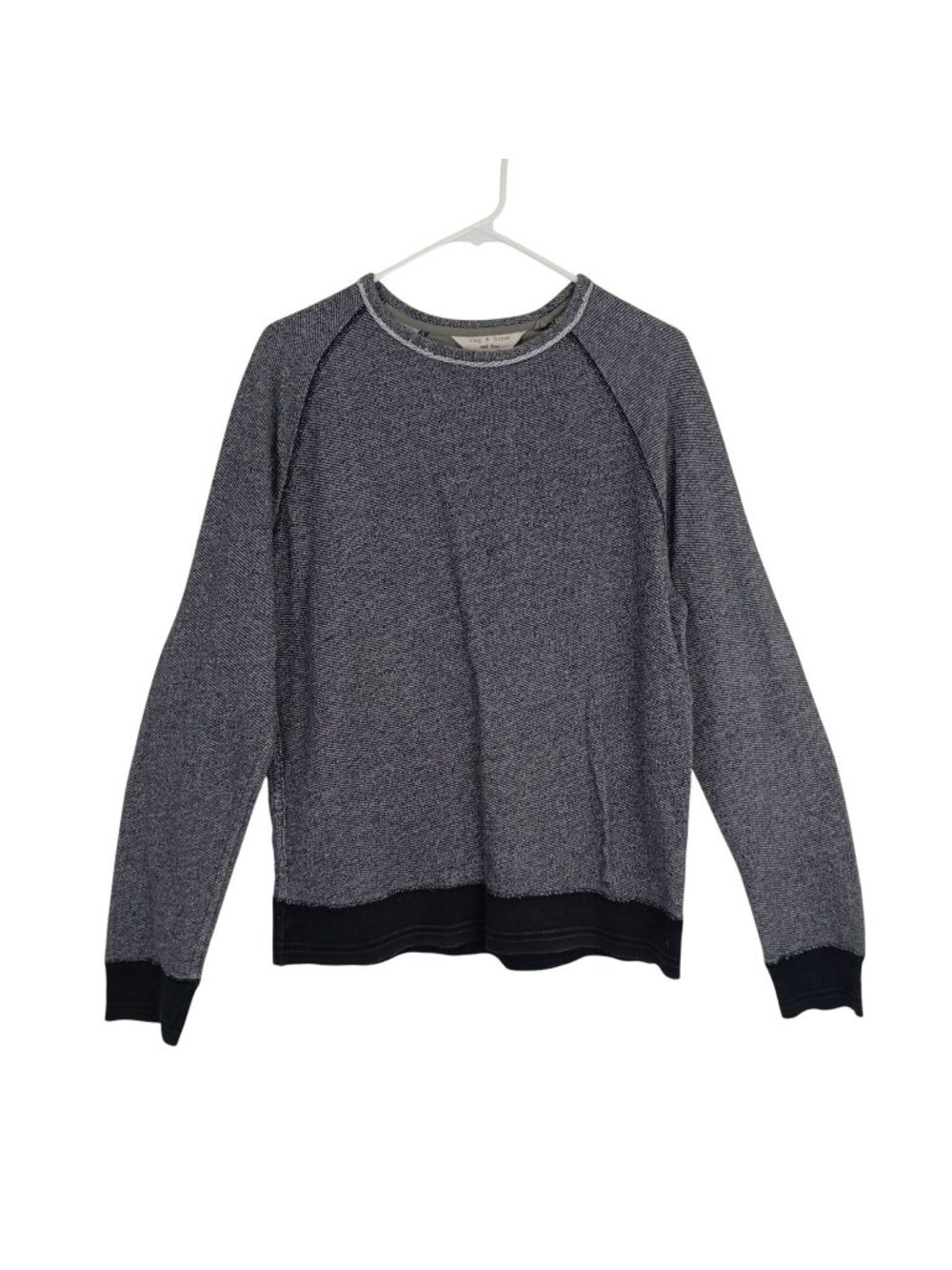 Rag & Bone Sweater Gray Cotton Long Sleeve Crewneck Size XL Mens